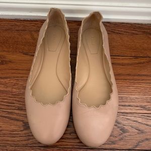 Chloe Ballet Flat, Nude Size 35.5